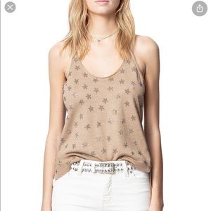 ZADIG & VOLTAIRE
Jossy Rhinestone-star Tank Top In Camel- Small